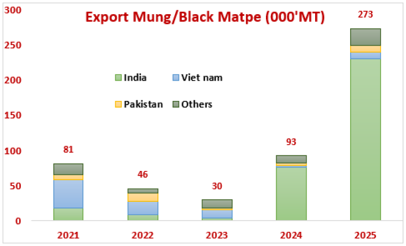 Brazil’s Black Matpe/Mung Exports Surge to Record High in 2025, Driven by Strong Indian Demand