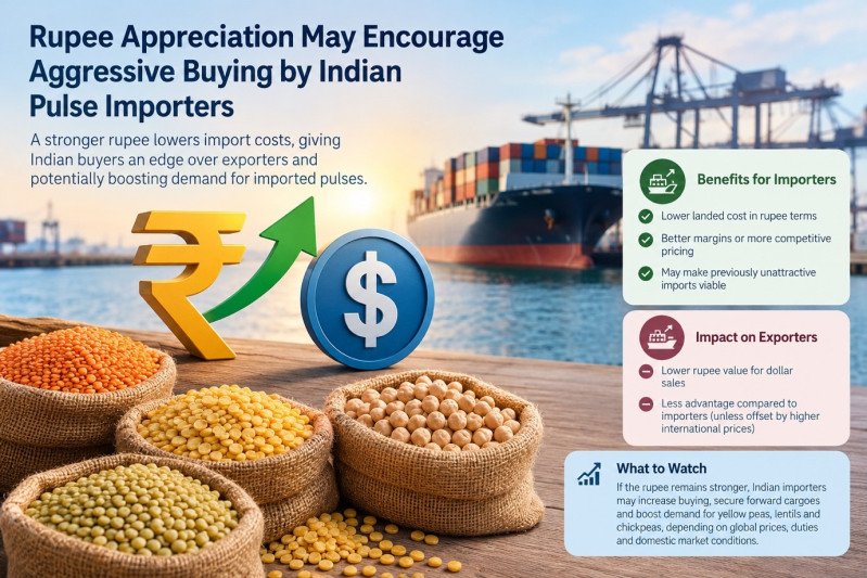 Rupee Appreciation May Encourage Aggressive Buying by Indian Pulse Importers